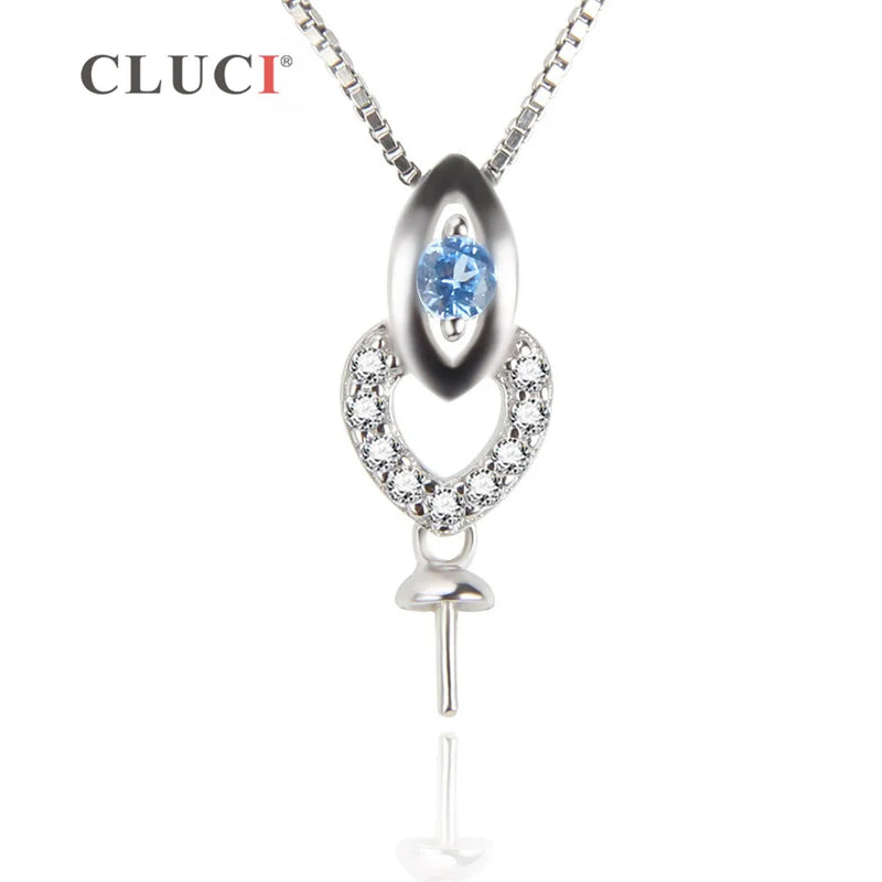 Sterling Silver Sweet Heart Pendant with CZ Pearl Necklace