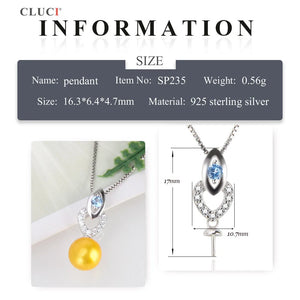 Sterling Silver Sweet Heart Pendant with CZ Pearl Necklace