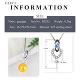 Sterling Silver Sweet Heart Pendant with CZ Pearl Necklace