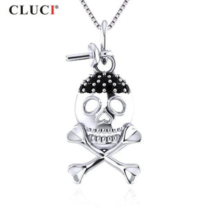 Halloween Skeleton Pearl Pendant Necklace