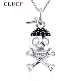 Halloween Skeleton Pearl Pendant Necklace