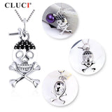 Halloween Skeleton Pearl Pendant Necklace