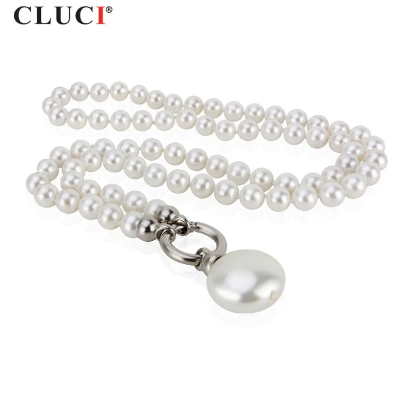 36in Shell & Coin Pearl Necklace for Women Party BN006SB