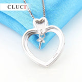 925 Sterling Silver Heart Pendant Necklace Jewelry Making