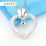 925 Sterling Silver Heart Pendant Necklace Jewelry Making