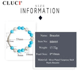 10mm Turquoise Shell Pearl Bracelet for Women Party Gift