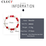 Shell Pearl Bracelet Red Jade Jewelry BB004SB