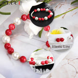 Shell Pearl Bracelet Red Jade Jewelry BB004SB