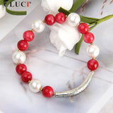 Shell Pearl Bracelet Red Jade Jewelry BB004SB