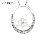 925 Silver Oval Pearl Pendant Mounting for Women - SP035SB