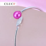 Adjustable 925 Silver Leaf Bracelet for Office Lady