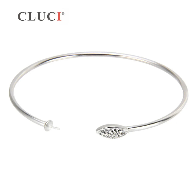 Adjustable 925 Silver Leaf Bracelet for Office Lady