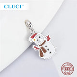 925 Silver Christmas Snowman Pendant - Women Girls Kids DP041SB