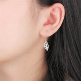 925 Sterling Silver Stud Earrings Zircon Pearl SE161SB