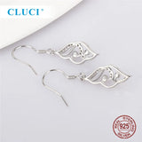 925 Sterling Silver Stud Earrings Zircon Pearl SE161SB