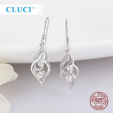 925 Sterling Silver Stud Earrings Zircon Pearl SE161SB