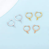 925 Silver CZ Dangle Stud Earrings for Women DIY Party Wedding