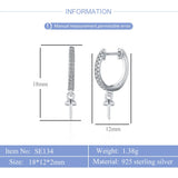 925 Silver CZ Dangle Stud Earrings for Women DIY Party Wedding