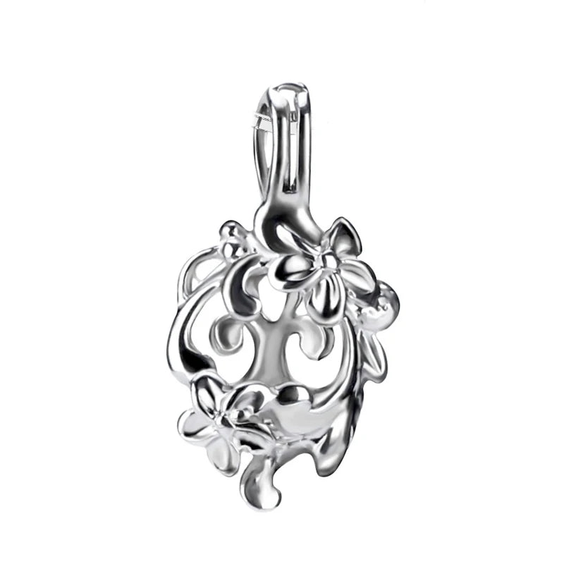 925 Sterling Silver Plumeria Rubra Flower Pendant