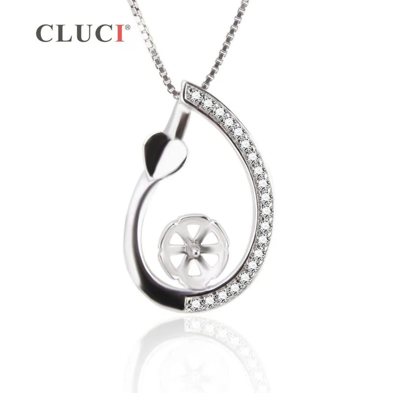 925 Silver Water Drop Pendant Necklace Choker Collar Lady Gift