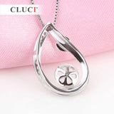 925 Silver Water Drop Pendant Necklace Choker Collar Lady Gift