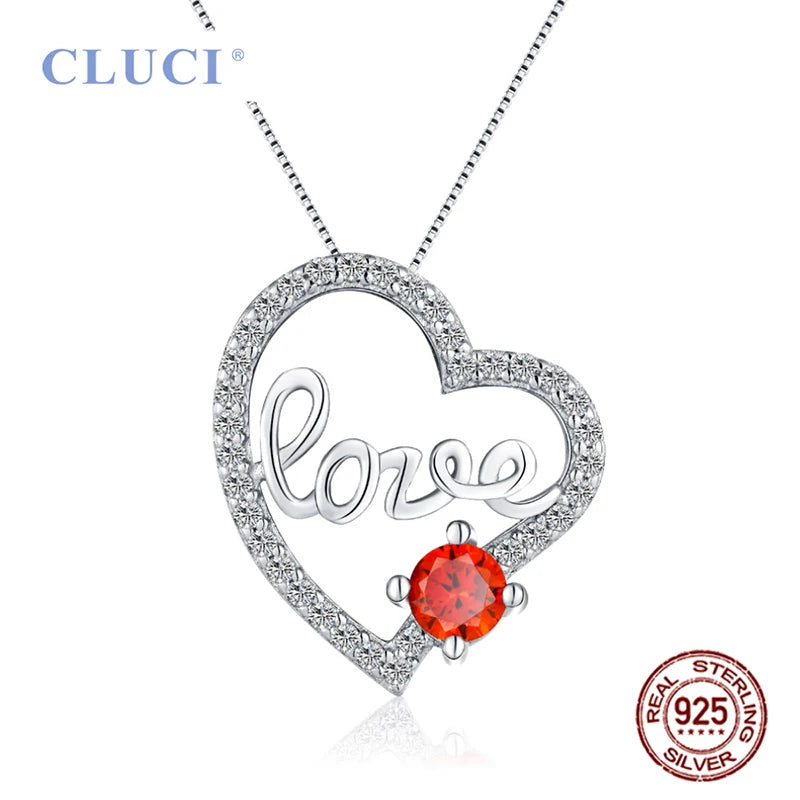 925 Silver Heart Charm Pendant Cubic Zircon Love Gift DP004SB