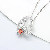 925 Silver Heart Charm Pendant Cubic Zircon Love Gift DP004SB