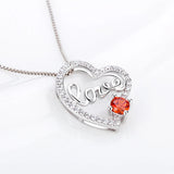 925 Silver Heart Charm Pendant Cubic Zircon Love Gift DP004SB