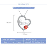 925 Silver Heart Charm Pendant Cubic Zircon Love Gift DP004SB