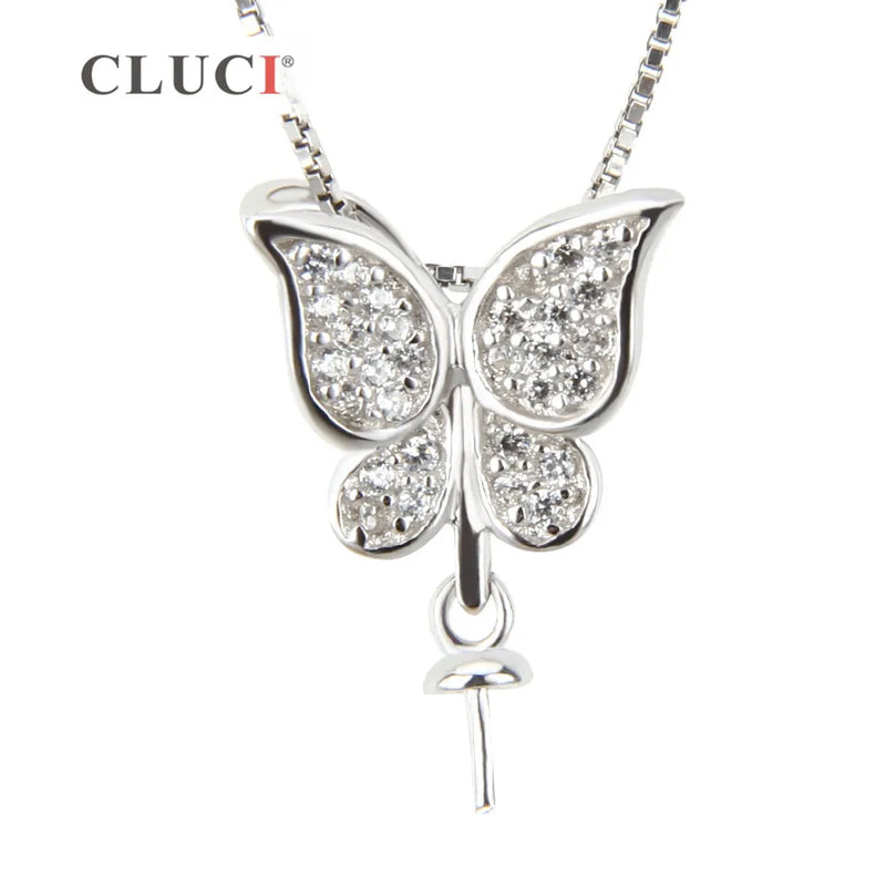 925 Sterling Silver Butterfly Charms Pendant for Women Jewelry SP138SB