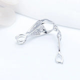 925 Silver Water Drop Zircon Pendant