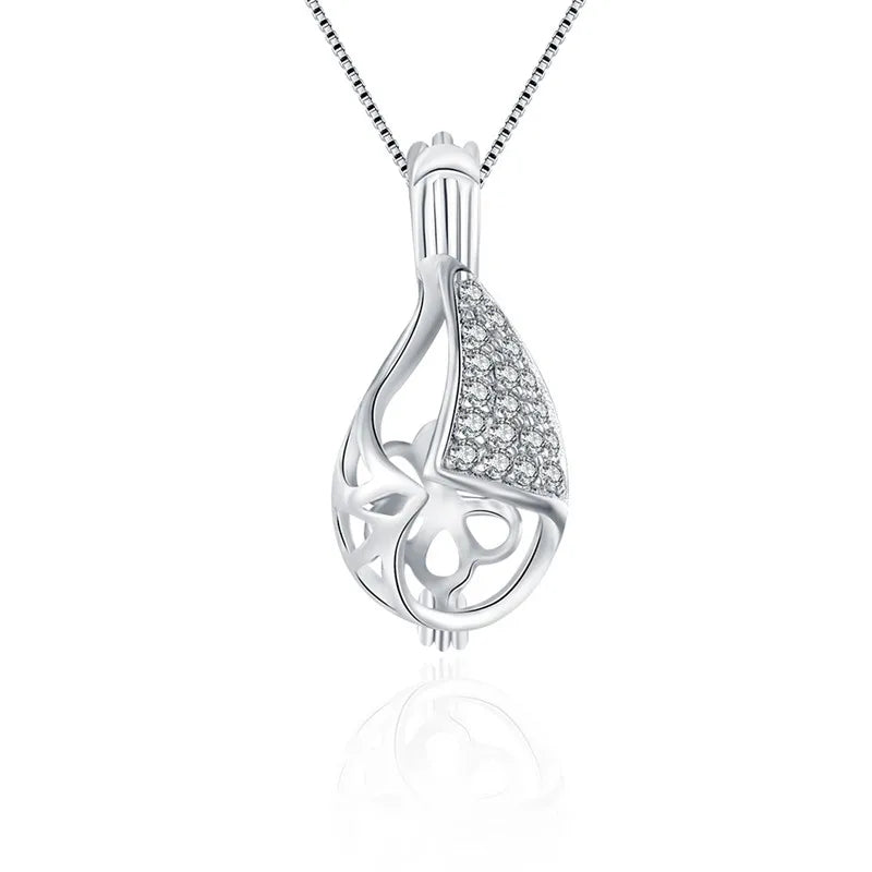 925 Silver Water Drop Zircon Pendant