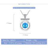 Silver 925 Round Pendant with Zircon Charms Jewelry DP019SB