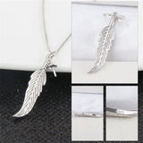 Sterling Silver 925 Feather Pendant Necklace for Women