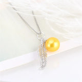 Sterling Silver 925 Feather Pendant Necklace for Women