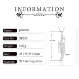 Sterling Silver 925 Feather Pendant Necklace for Women