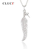 Sterling Silver 925 Feather Pendant Necklace for Women