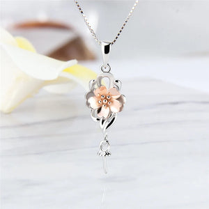 Real Silver 925 Flower Pendant for Women Necklace Jewelry Making