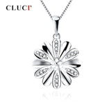 925 Silver Zircon Flower Pendant for Women SP422SB