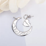 Real Silver 925 Half Moon Heart Women Valentine Gift Pendant Jewelry SP449SB