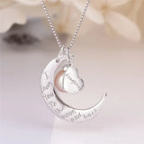 Real Silver 925 Half Moon Heart Women Valentine Gift Pendant Jewelry SP449SB