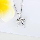 925 Silver Leaf Pendant Necklace Zircon Charms SP301SB