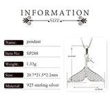 Real Silver 925 Mermaid Tail Pendant for Necklace