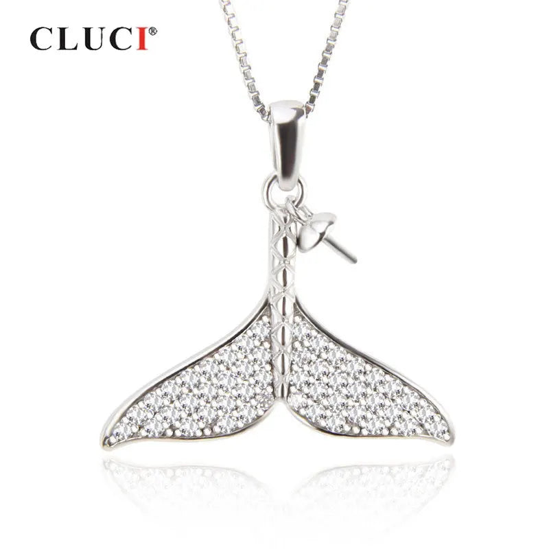 Real Silver 925 Mermaid Tail Pendant for Necklace