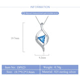 Real Silver 925 Necklace Pendant Big Triangle Zircon DP012SB