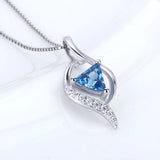 Real Silver 925 Necklace Pendant Big Triangle Zircon DP012SB