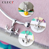 Real Silver 925 Pendant Christmas Women Charm for Necklace Jewelry Pendant