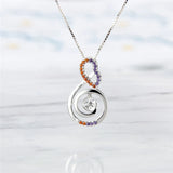 925 Silver Purple Zircon Charm Pendant SP323SB