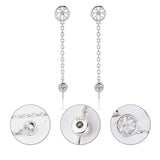 Silver Zircon Pearl Earring Mounting Women Wedding Sterling Silver Jewelry