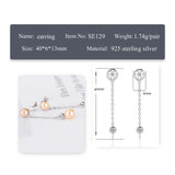 Silver Zircon Pearl Earring Mounting Women Wedding Sterling Silver Jewelry
